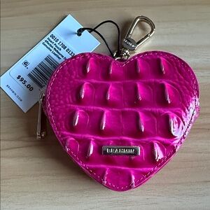 Brahmin Fuchsia Heart Pouch/Bag Charm